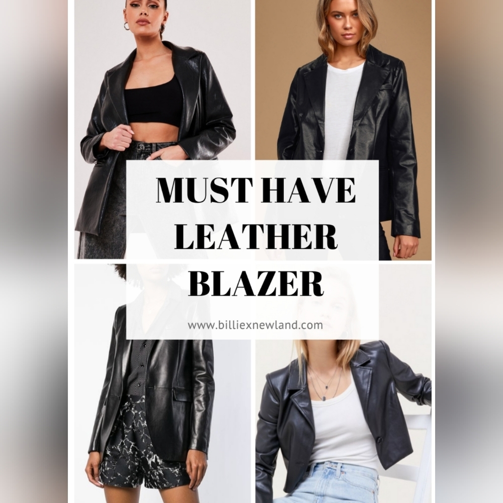 🔥🔥🔥 MUST HAVE  Vintage 90s Black Leather Blazer